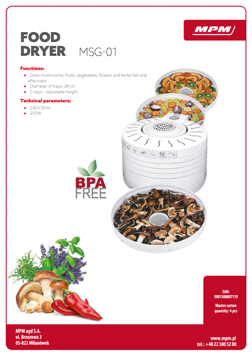 Página nº 1 - Ficha técnica MPM MSG-01