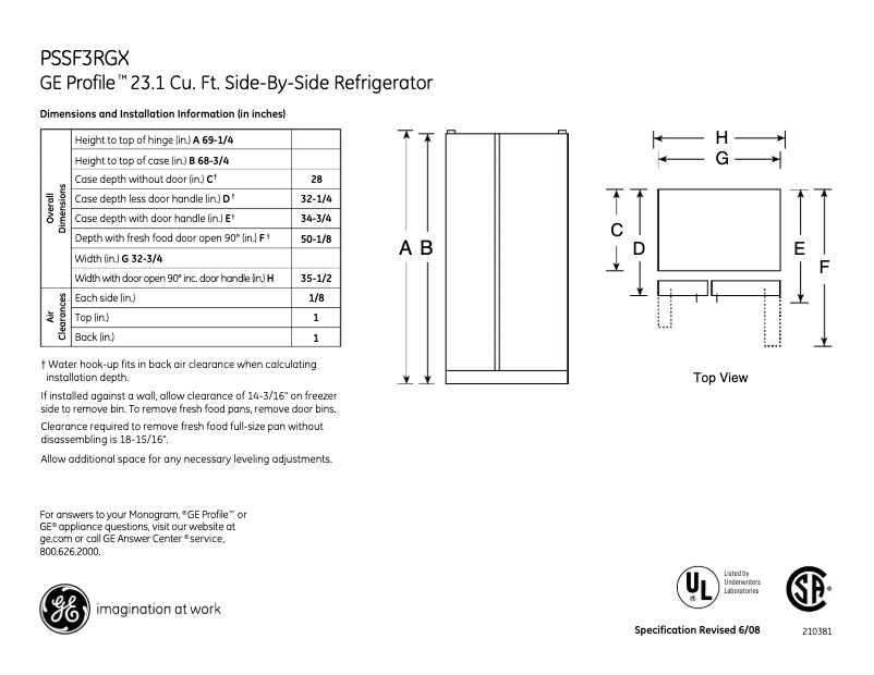 Imagen de la primera página del manual del dispositivo Profile PSSF3RGXCC