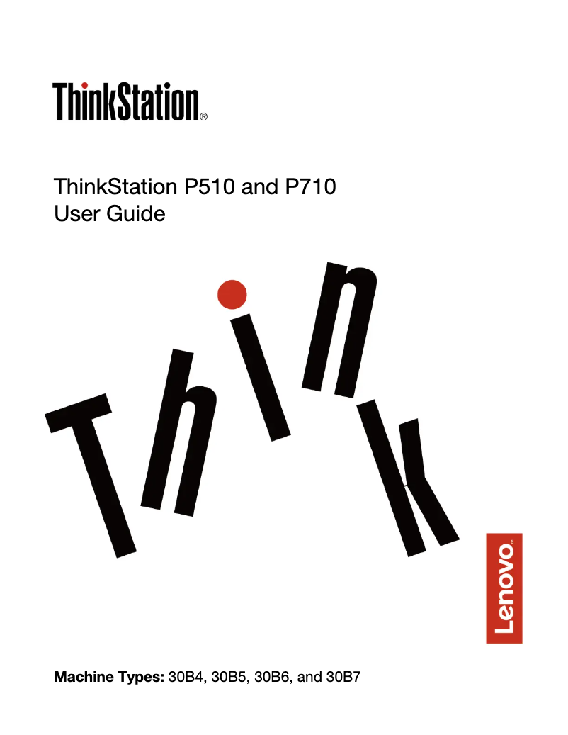 Imagen de la primera página del manual del dispositivo ThinkStation P510