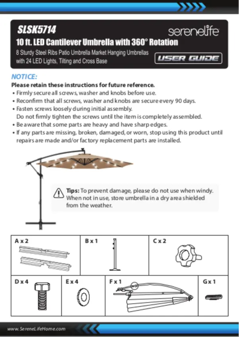 Imagen de la primera página del manual del dispositivo SLSK5714