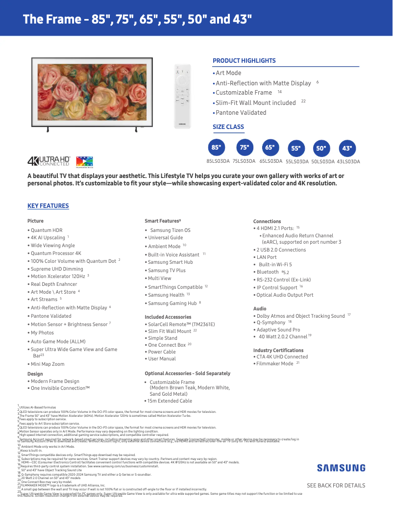 Imagen de la primera página del manual del dispositivo QN55LS03DAF