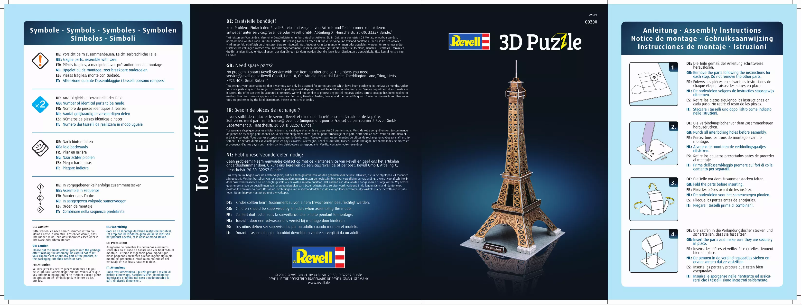 Imagen de la primera página del manual del dispositivo 3D Puzzle Tour Eiffel