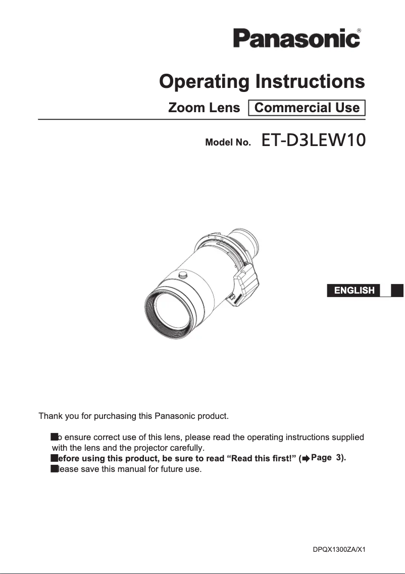 Página 1 del manual Manual de usuario Panasonic ET-D3LEW10