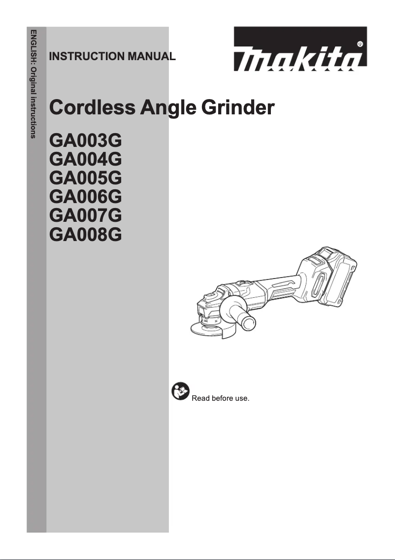 Página 1 del manual Manual de usuario Makita GA005GD202