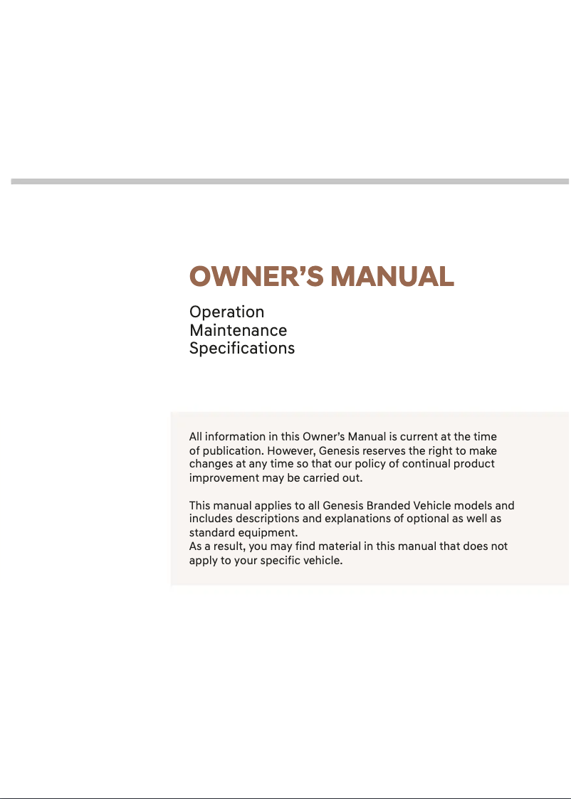 Página nº 1 - Manual de usuario Genesis G90 (2025)