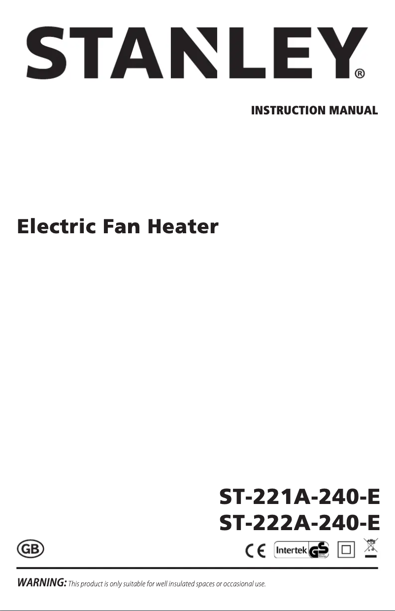 Página 1 del manual Manual de usuario Stanley ST-222A-240-E