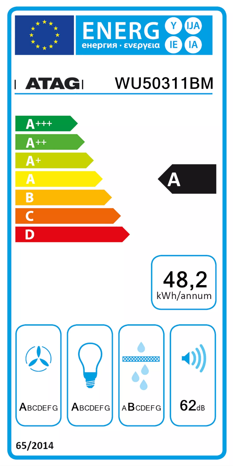 Página 1 del manual Etiqueta energética Atag WU50311BM