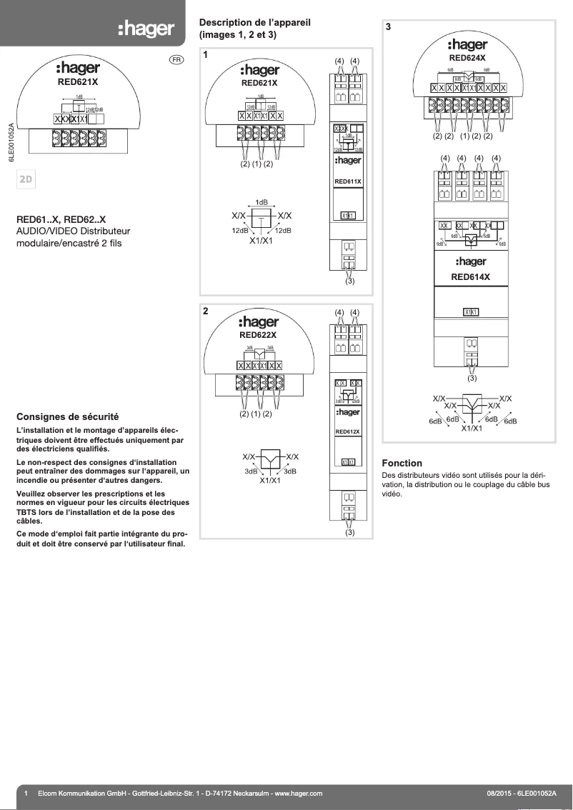 Imagen de la primera página del manual del dispositivo RED621X