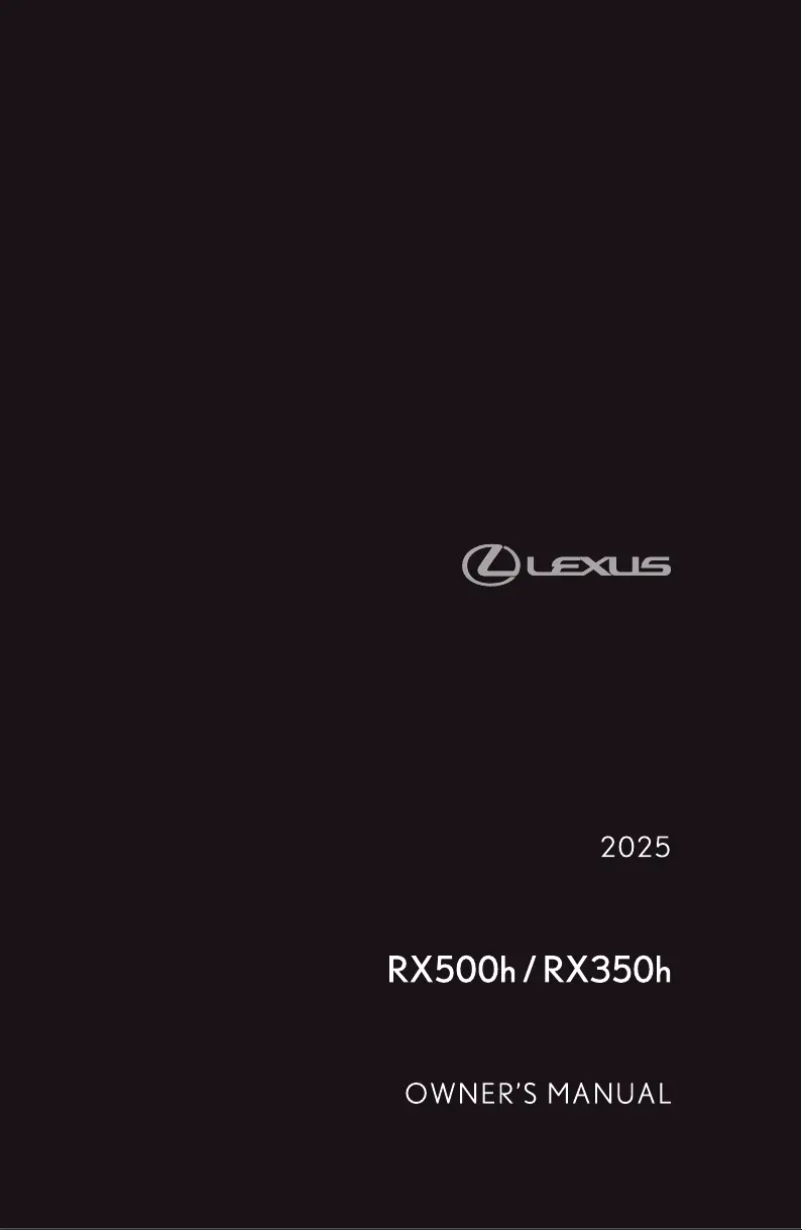 Página 1 del manual Manual de usuario Lexus RX 350h (2025)