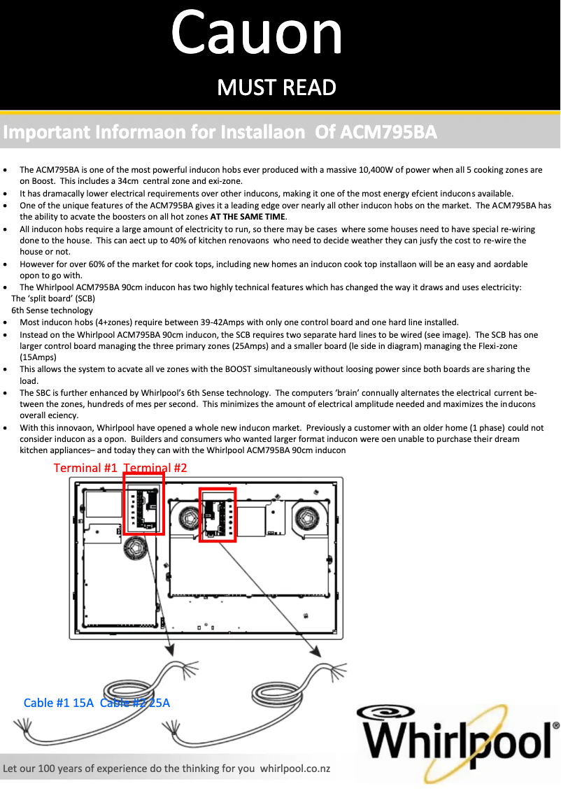 Página 1 del manual Guía de instalación Whirlpool ACM 795/BA
