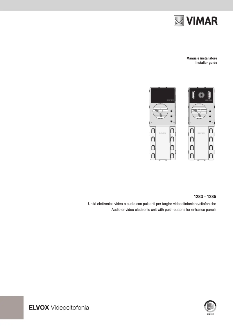 Imagen de la primera página del manual del dispositivo ELVOX 1283
