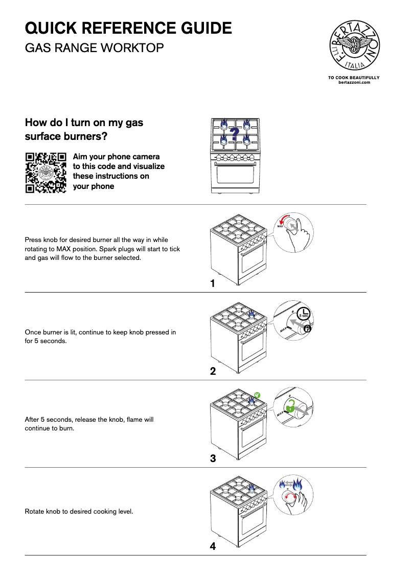 Página 1 del manual Manual de usuario Bertazzoni MAS365GASBIV