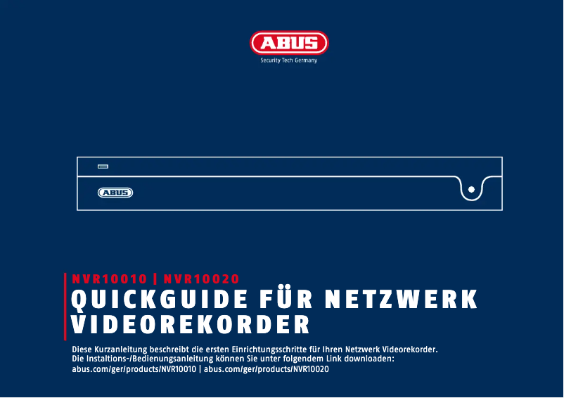 Imagen de la primera página del manual del dispositivo NVR10010