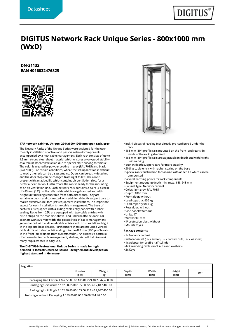 Página nº 1 - Ficha técnica Digitus DN-31132