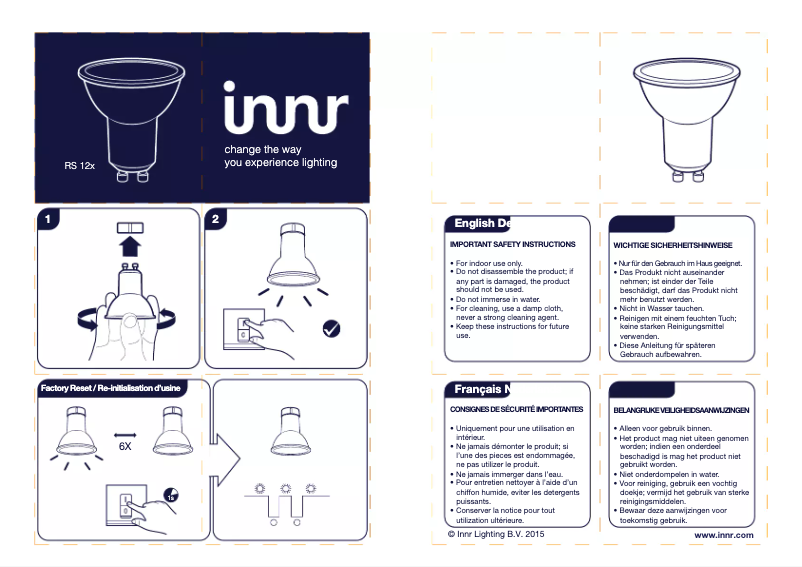 Página 1 del manual Manual de usuario Innr Spot GU10