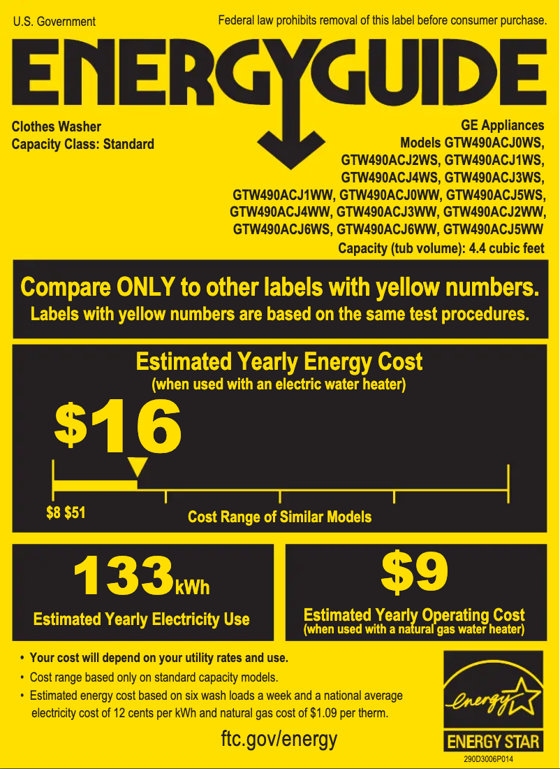 Imagen de la primera página del manual del dispositivo GTW490ACJWS
