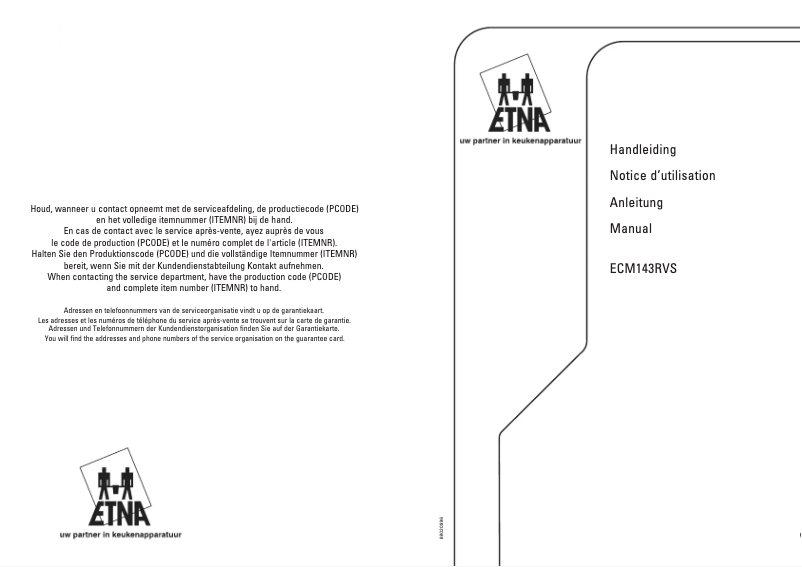 Imagen de la primera página del manual del dispositivo ECM143RVS