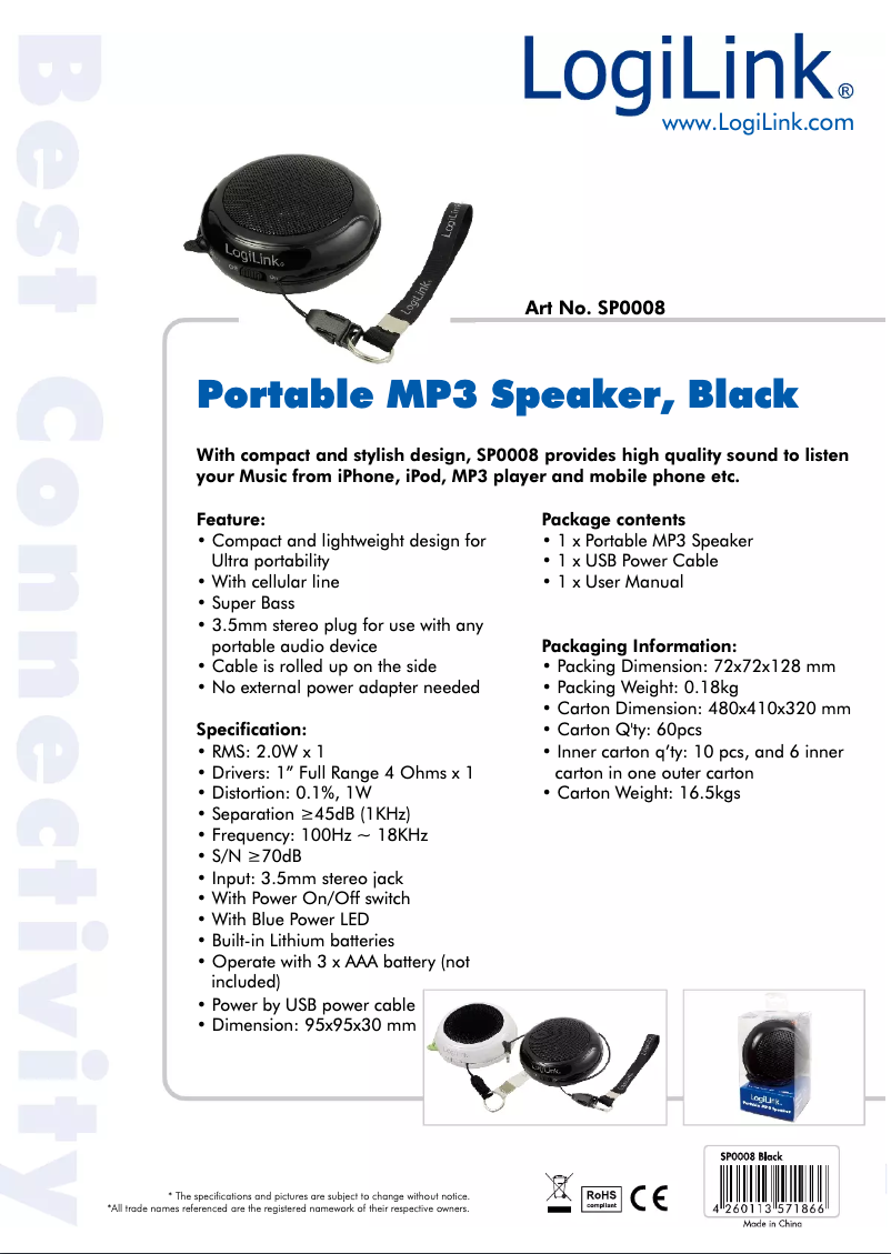 Imagen de la primera página del manual del dispositivo SP0008