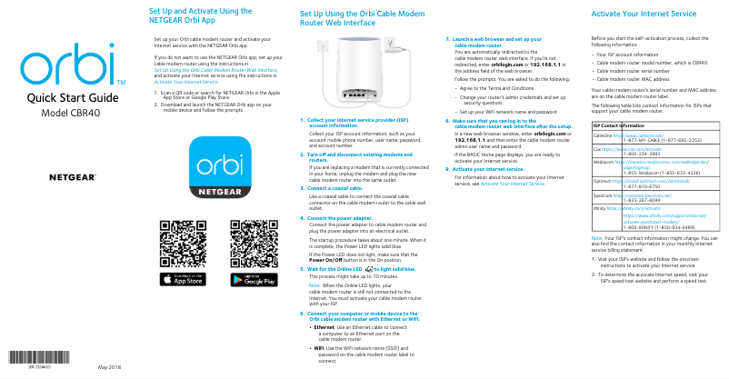 Página nº 1 - Guía de instalación Netgear Orbi CBR40