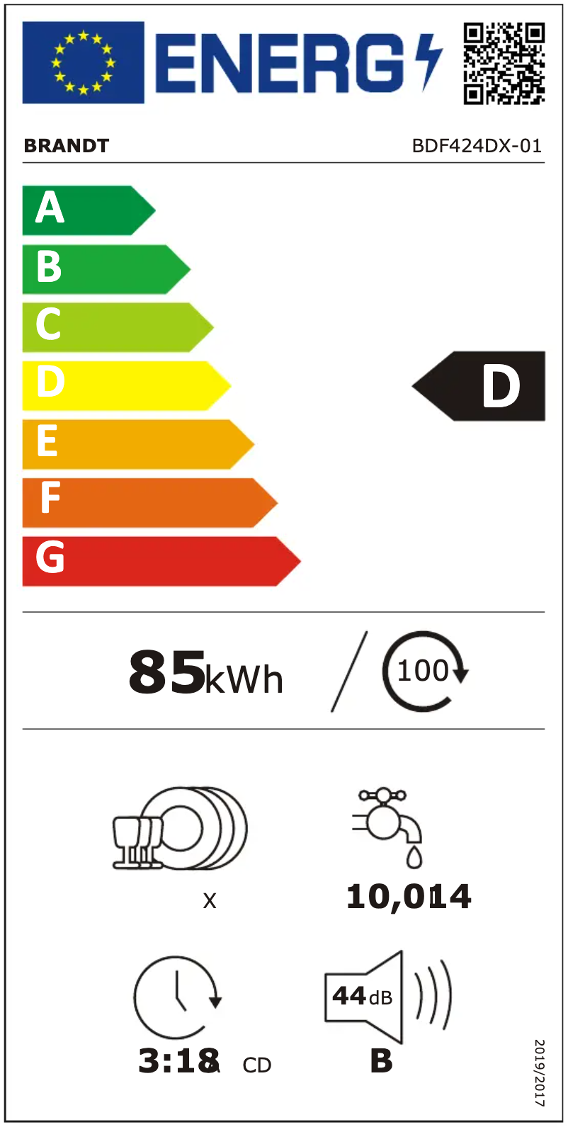 Imagen de la primera página del manual del dispositivo BDF424DX