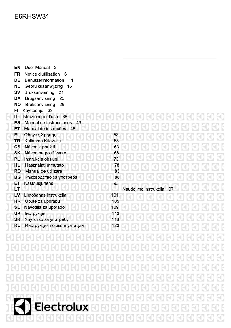 Imagen de la primera página del manual del dispositivo E6RHSW31