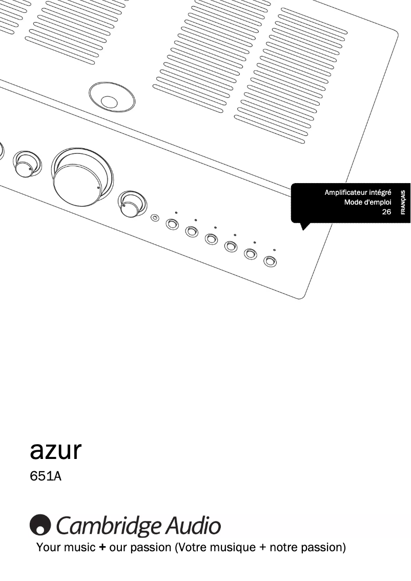 Imagen de la primera página del manual del dispositivo Azur 651A