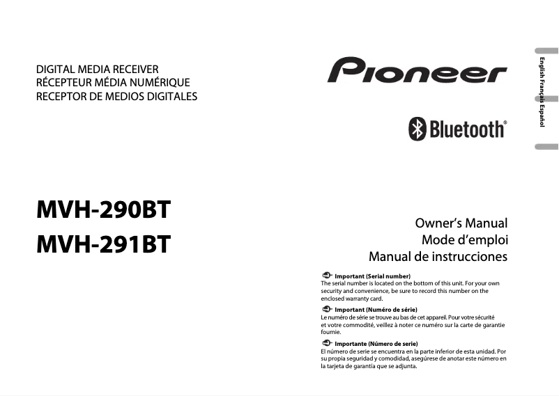 Imagen de la primera página del manual del dispositivo MVH-290BT