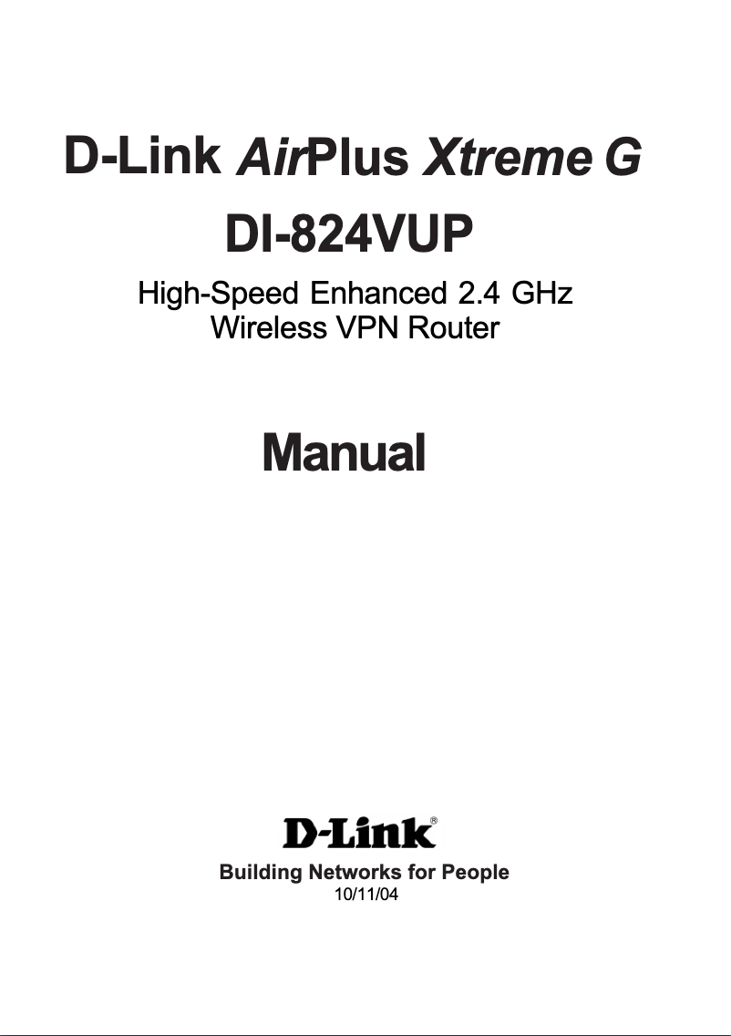 Imagen de la primera página del manual del dispositivo AirPlus Xtreme G DI-824VUP