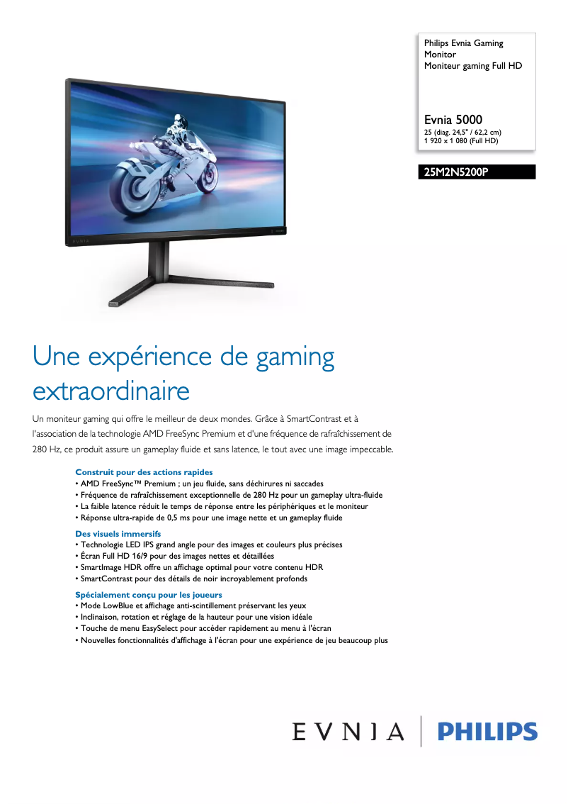 Imagen de la primera página del manual del dispositivo Evnia 25M2N5200P