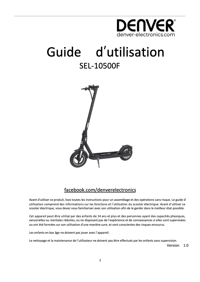 Página 1 del manual Manual de usuario Denver SEL-10500F MK2