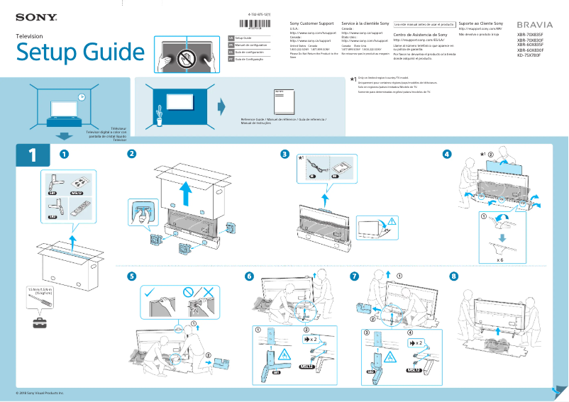 Imagen de la primera página del manual del dispositivo Bravia XBR-70X830F