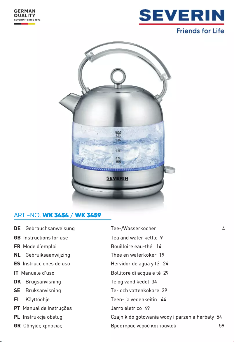 Imagen de la primera página del manual del dispositivo WK 3454