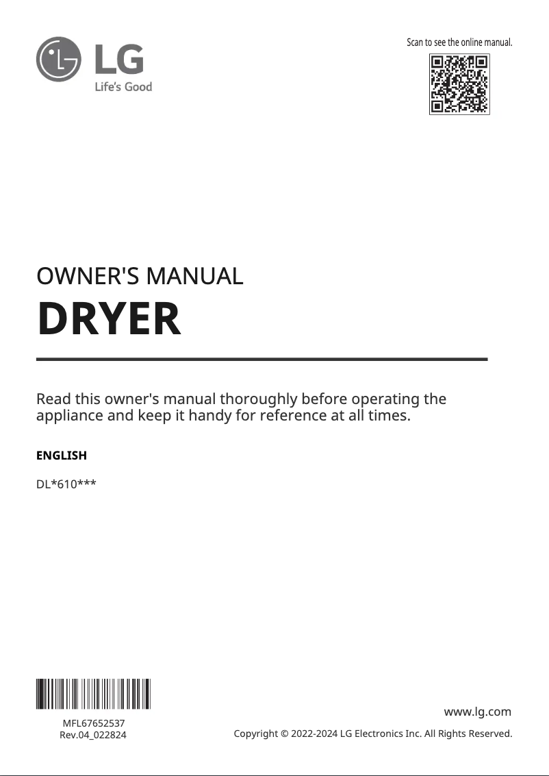 Página 1 del manual Manual de usuario LG DLG6101W
