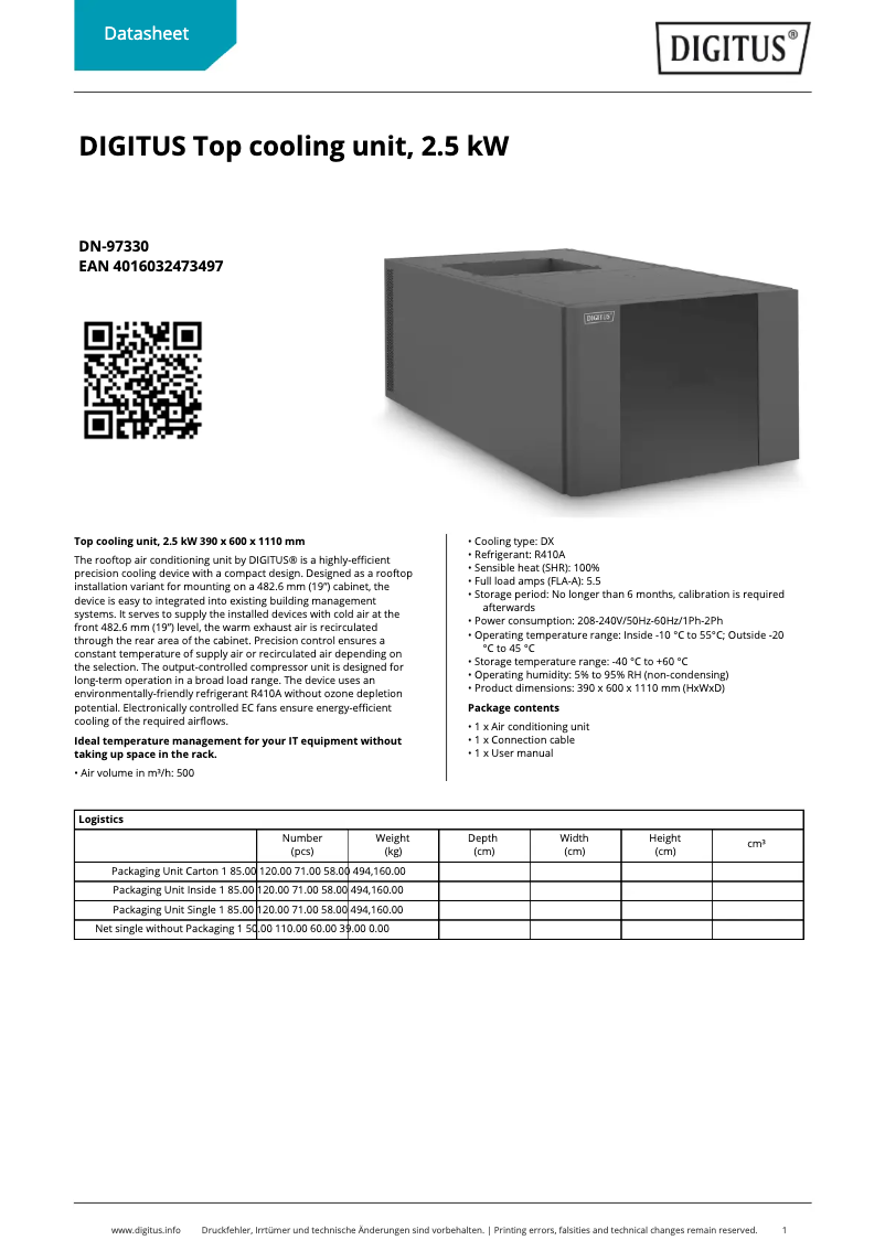 Imagen de la primera página del manual del dispositivo DN-97330