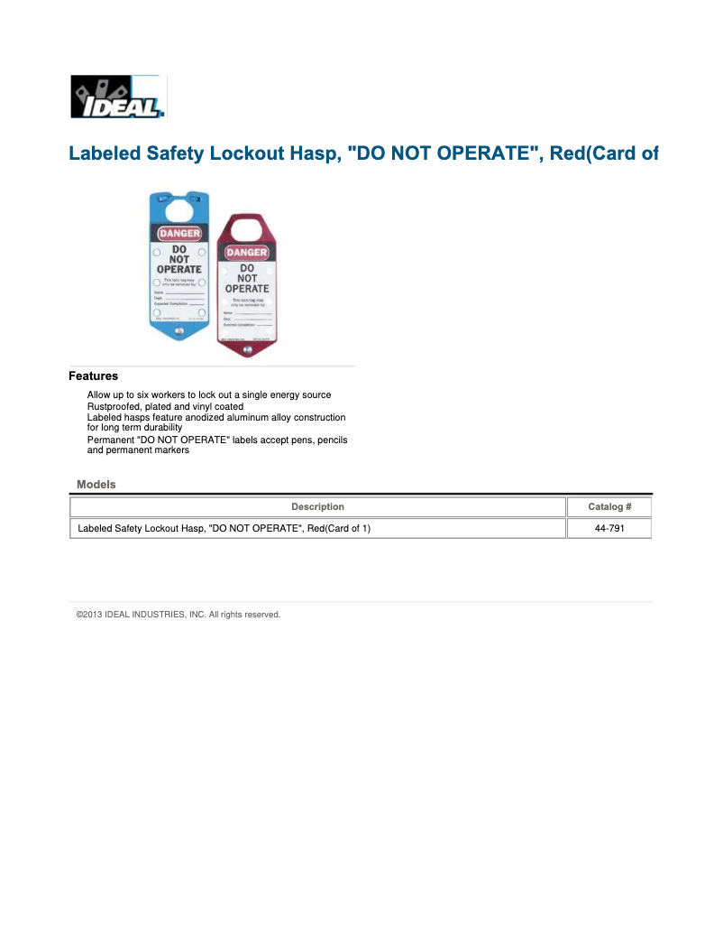 Imagen de la primera página del manual del dispositivo 44-791