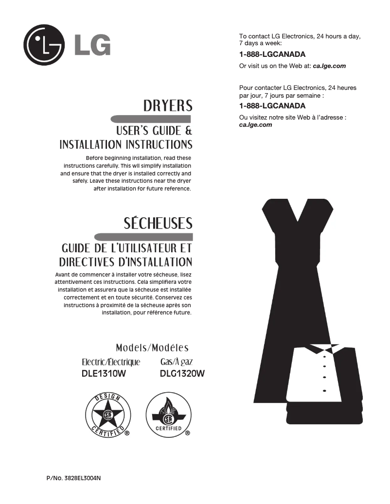 Imagen de la primera página del manual del dispositivo DLE1310W