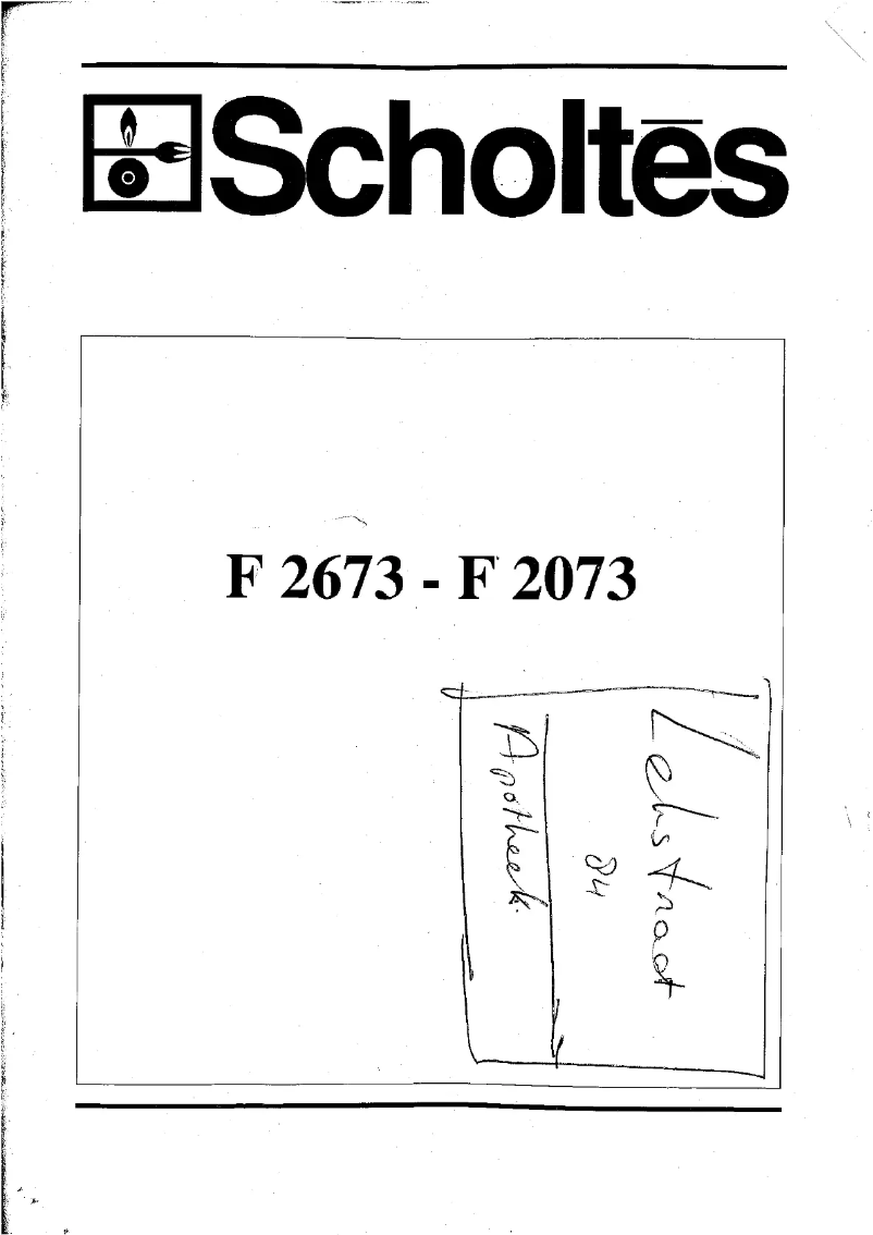 Página 1 del manual Manual de usuario Scholtès F 2073