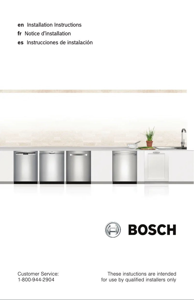 Página nº 1 - Guía de instalación Bosch SHEM78ZH5N