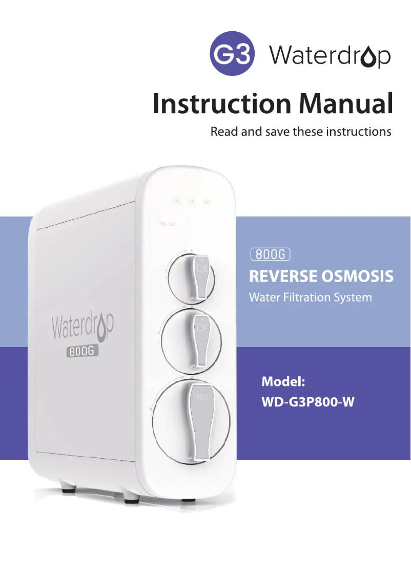 Página 1 del manual Manual de usuario Waterdrop WD-G3P800-W