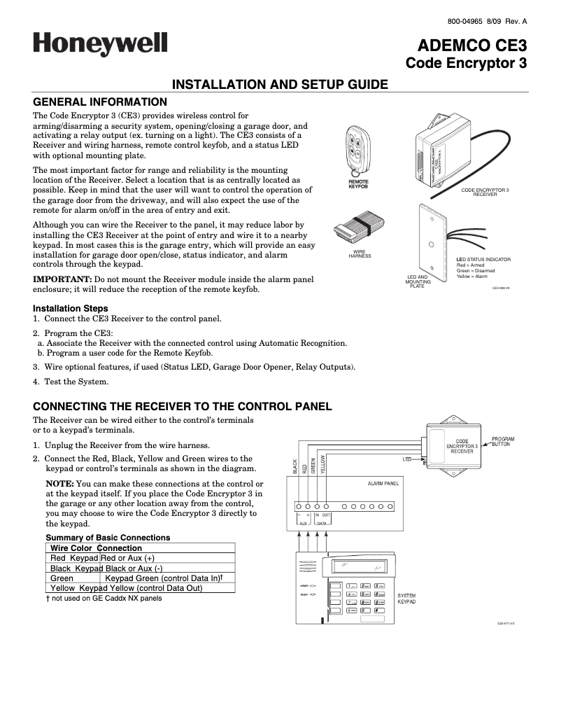 Página nº 1 - Manual de usuario Honeywell CEREMLXB