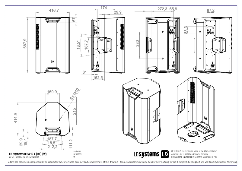 Página nº 1 - Ficha técnica LD Systems ICOA 15 A
