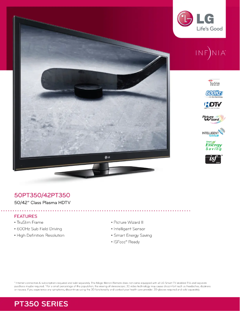 Imagen de la primera página del manual del dispositivo 42PT350