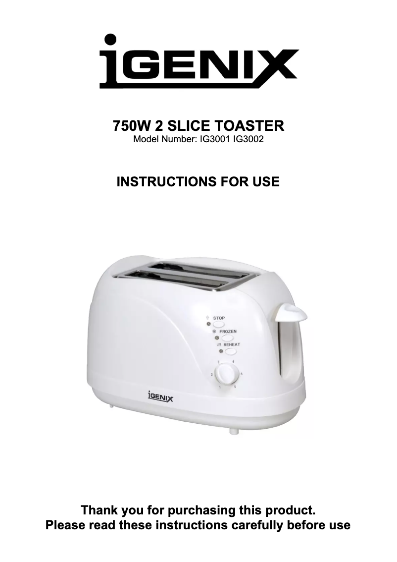 Imagen de la primera página del manual del dispositivo IG3002