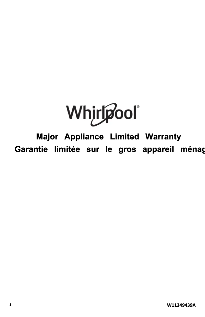 Página 1 del manual Información de garantía Whirlpool WFC682CLW