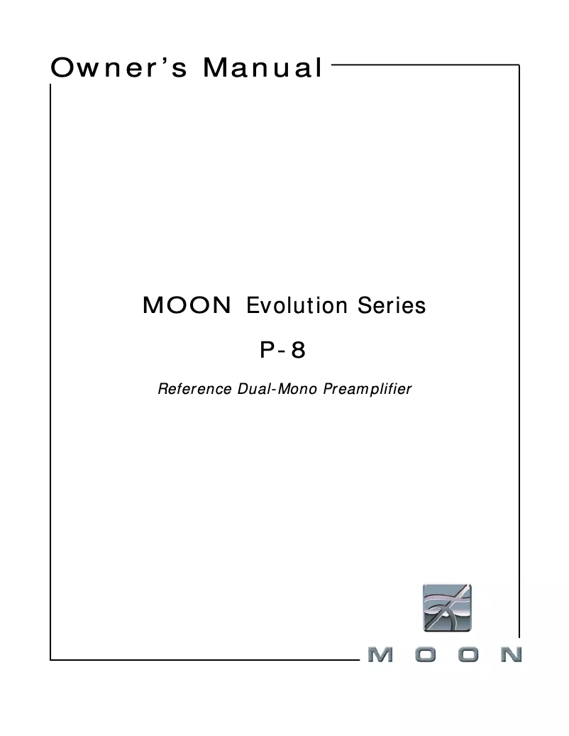 Imagen de la primera página del manual del dispositivo Moon Evolution P-8
