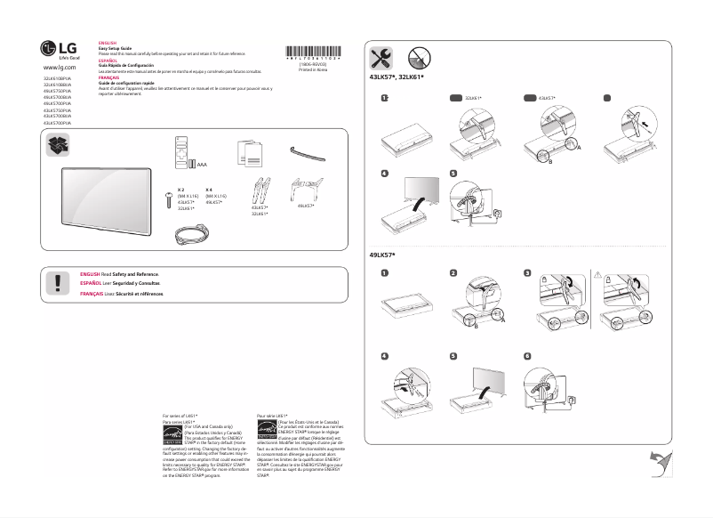 Imagen de la primera página del manual del dispositivo 43LK5700PUA