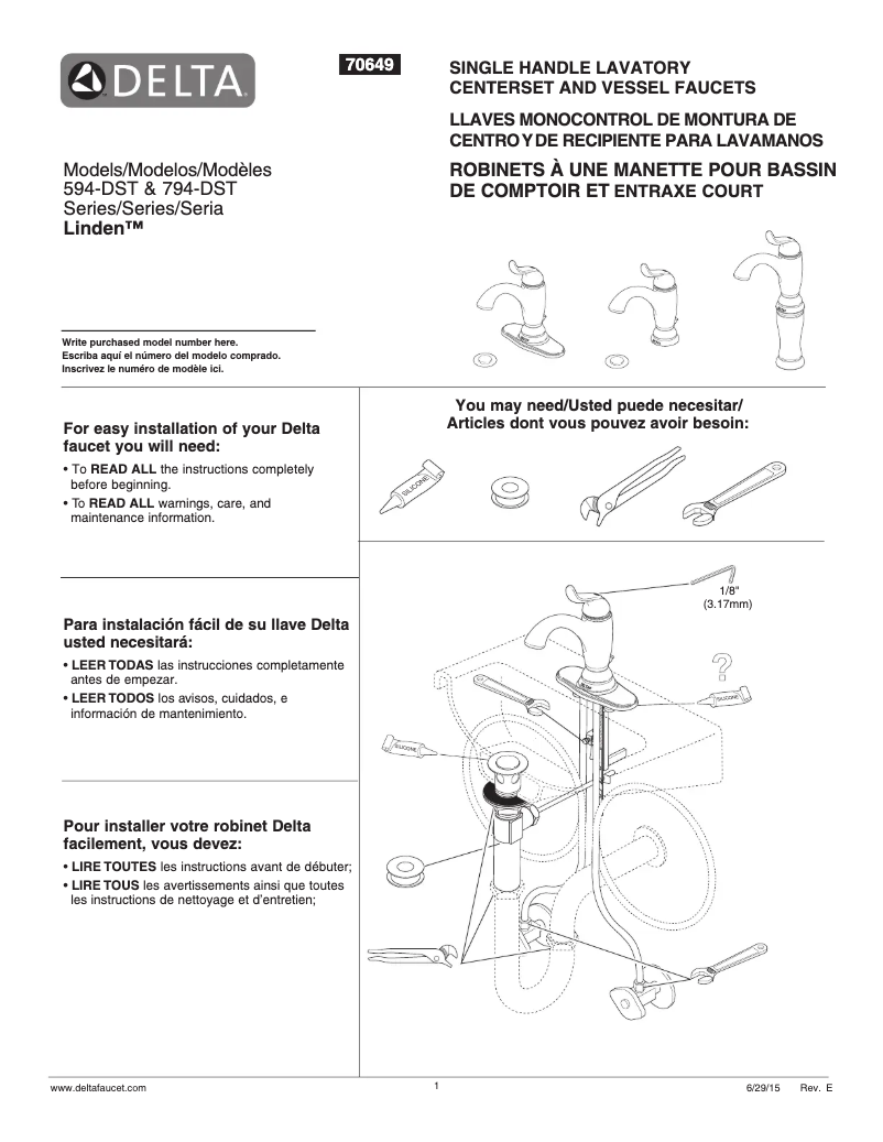 Página nº 1 - Manual de usuario Delta 594-MPU-DST