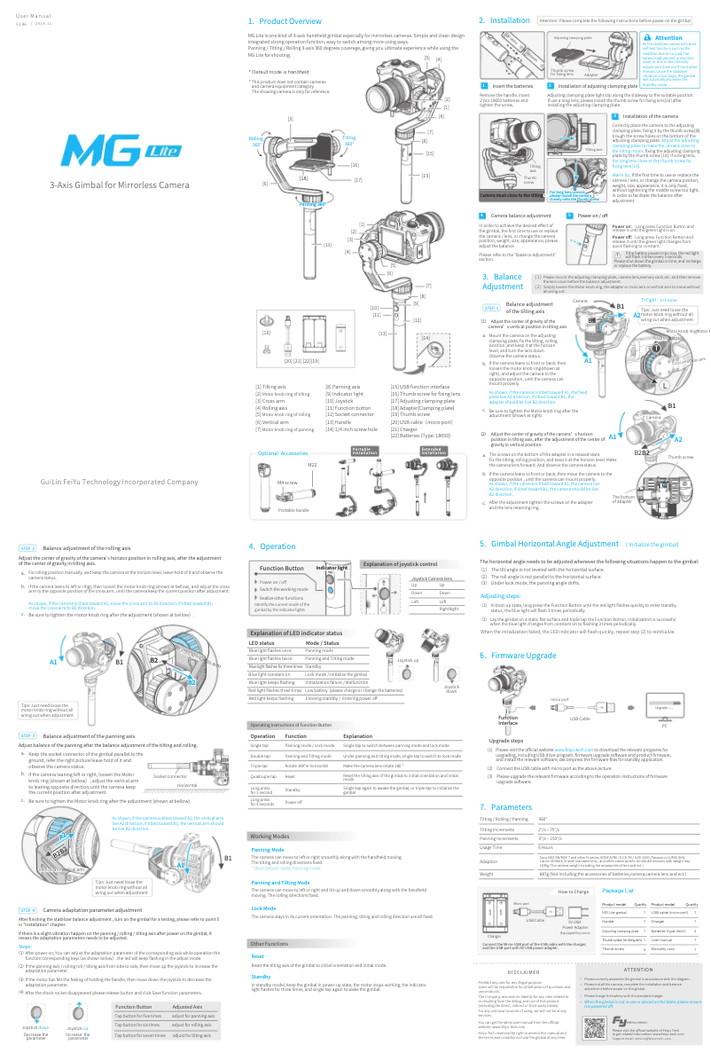 Imagen de la primera página del manual del dispositivo MG Lite