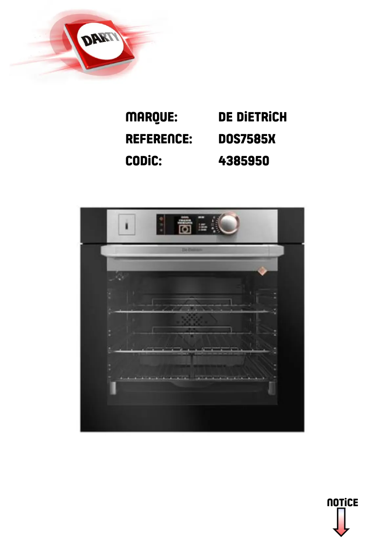 Página 1 del manual Manual de usuario De Dietrich DOS7585X