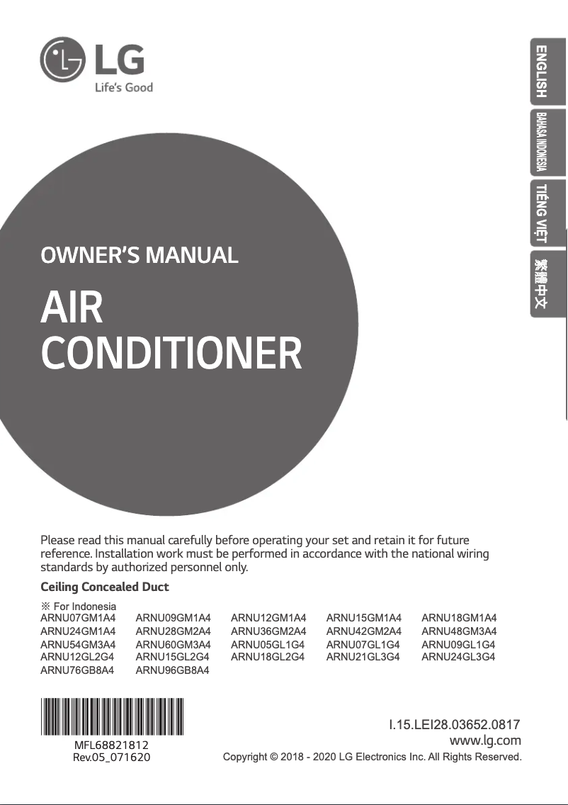 Página 1 del manual Manual de usuario LG ARNU07GBHA4